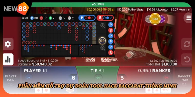 Phần mềm hỗ trợ dự đoán tool hack baccarat thông minh